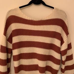 Rust Striped Knitted Sweater